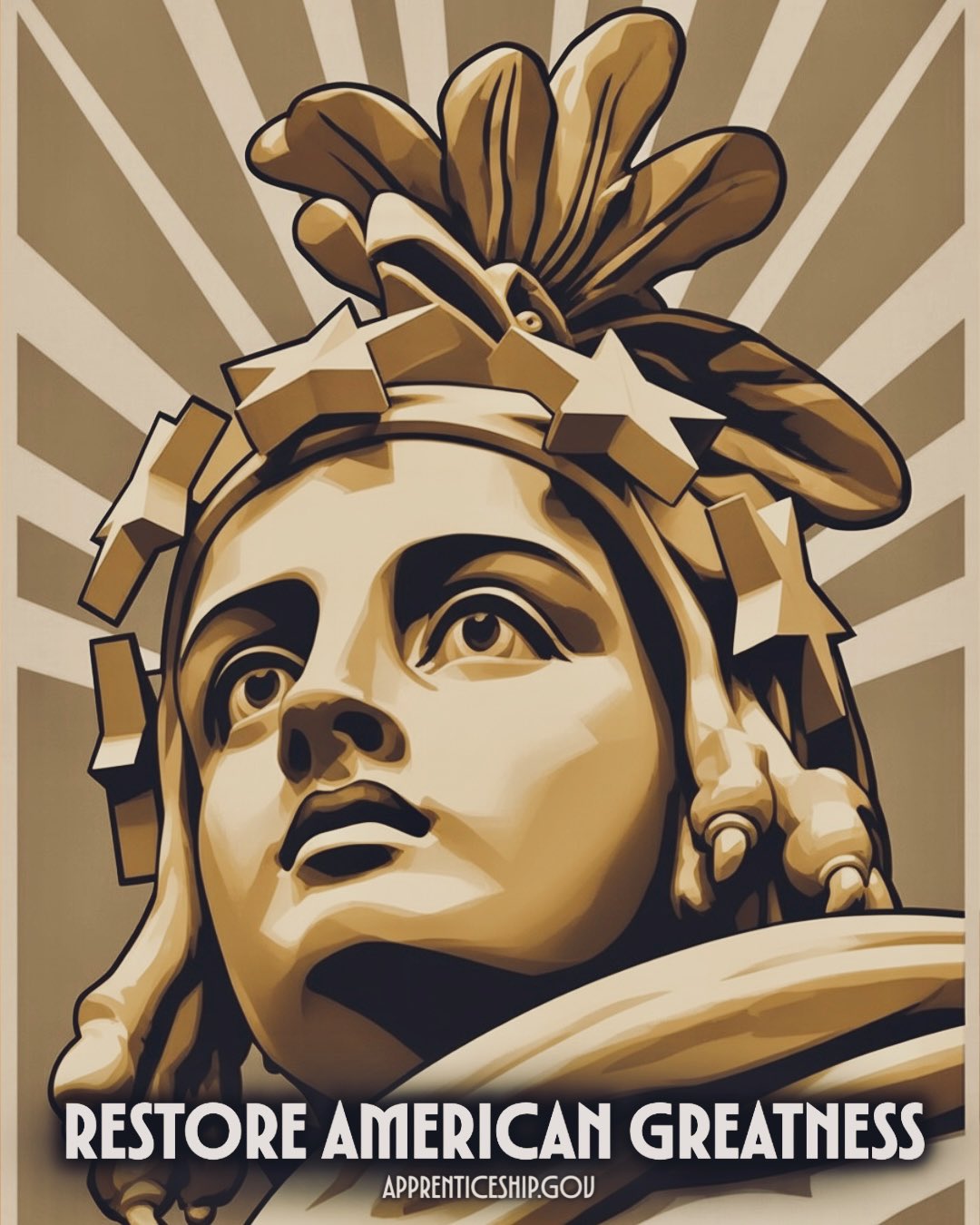 Department of Labor poster reading Restore American Greatness
